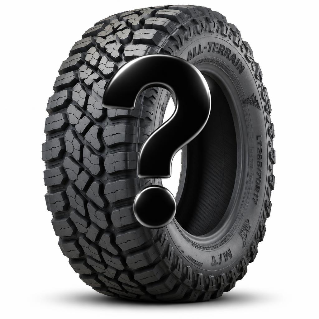 Truck tire with a question mark — custom tire request